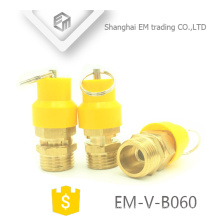 EM-V-B060 Yellow plastic hat Professional brass safety valve for air compressor pressure relief valve